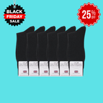 Duchy Everyday Merino Socks - 6 Pair Bundle Black (£12 per pair)