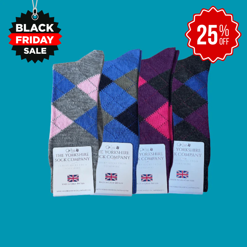 Ripley Argyle Merino Socks - 4 Pair Bundle 1 (£14 per pair)
