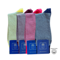 Follifoot Fine Stripe Cotton Socks - 4 Pair Bundle