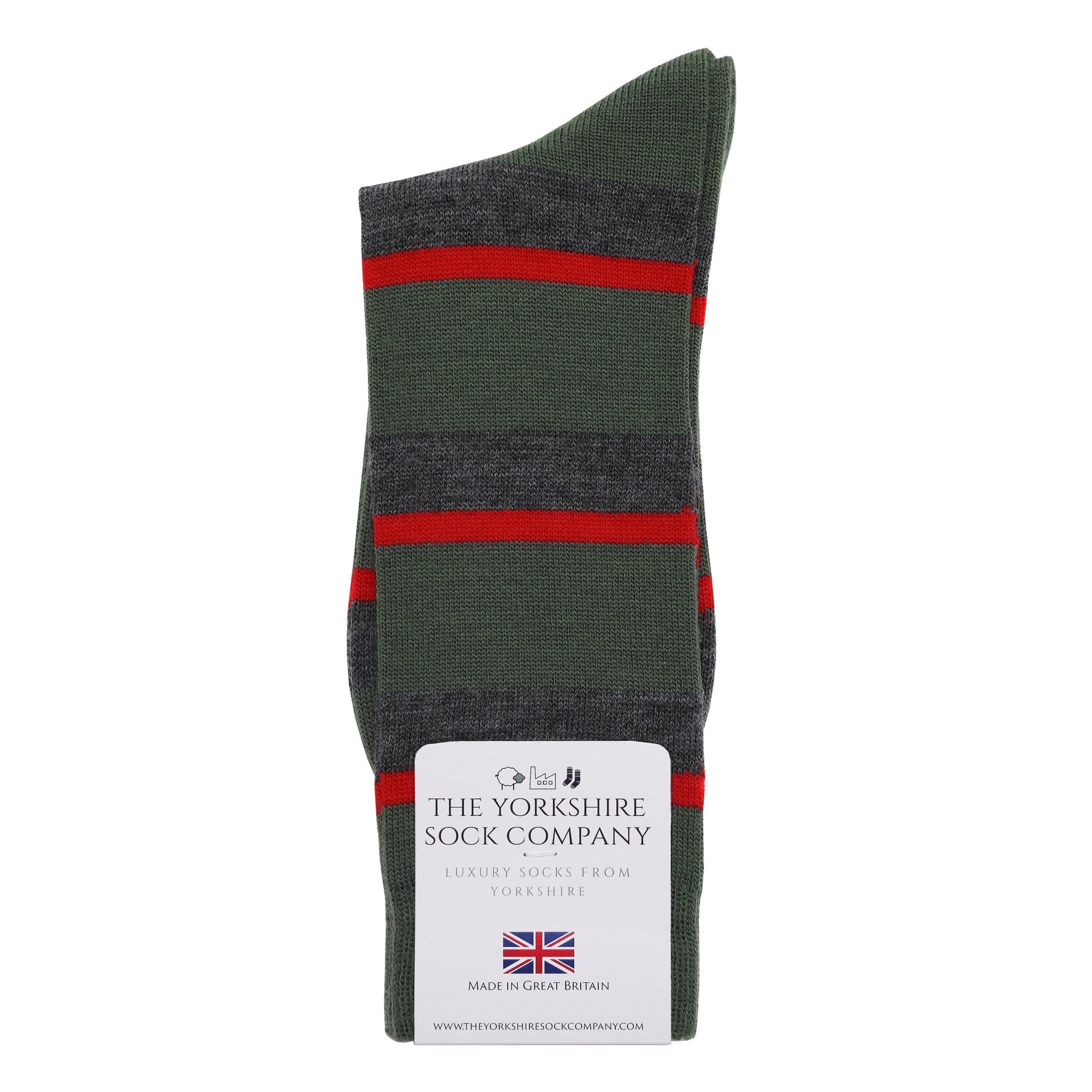 Harlow Luxury Merino Wool Socks Black Grey Lime Stripe The