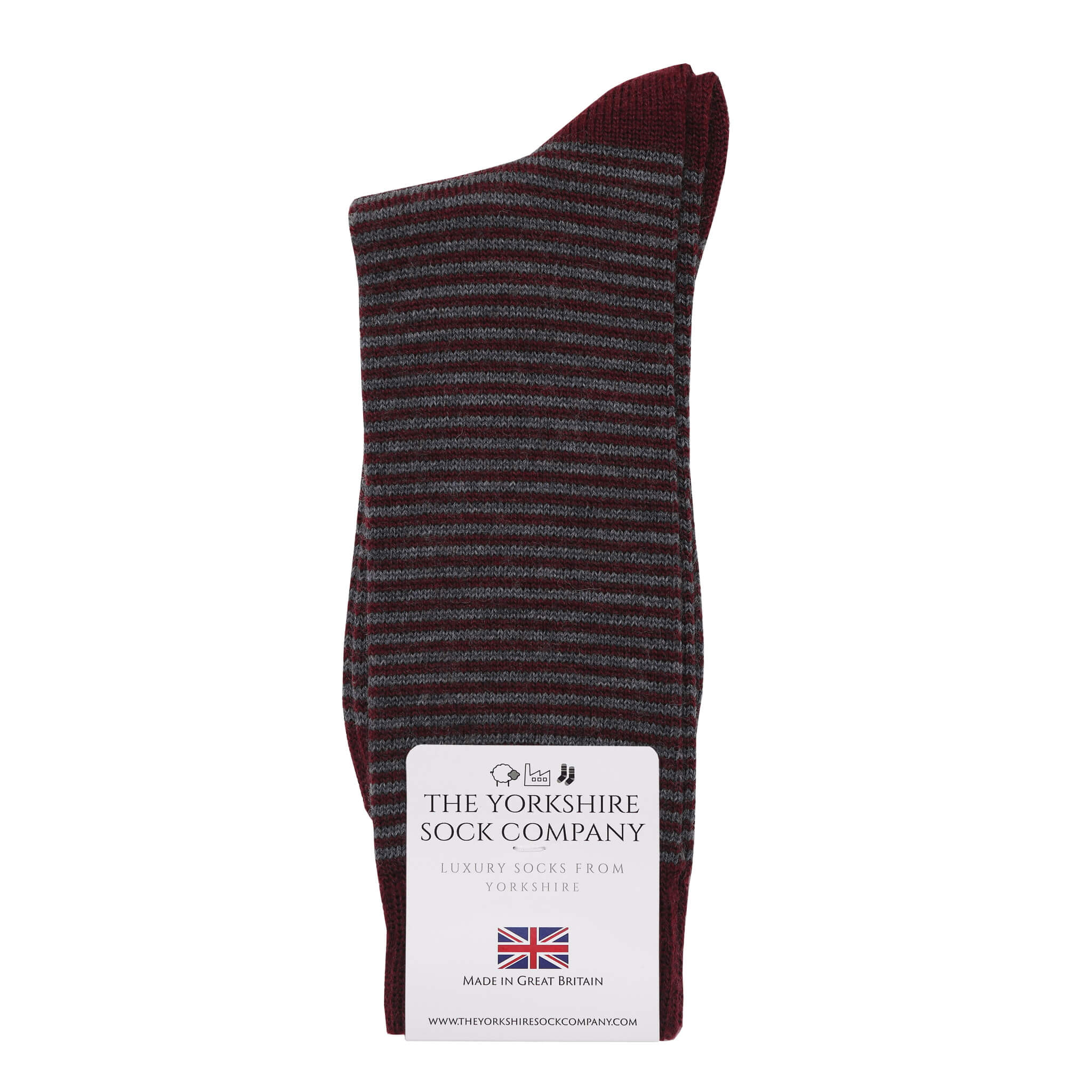 Harewood Fine Stripe Luxury Merino Everyday Socks - 6 Pair Bundle (£14 per pair)