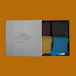 Harewood Fine Stripe Luxury Merino Everyday Socks - 4 Pair Gift Box