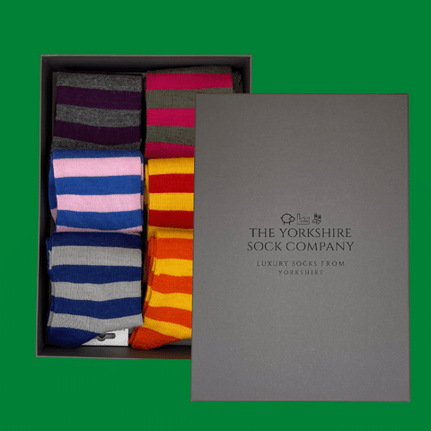 Socks For Jeans - Bright Everyday Merino Socks - 6 Pair Gift Box