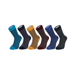 Harewood Fine Stripe Luxury Merino Everyday Socks - 6 Pair Bundle
